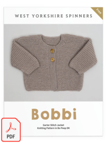 West Yorkshire Spinners Bobbi Garter Stitch Jacket in Bo Peep DK - Knitting Pattern