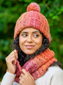 West Yorkshire Spinners Retreat Twist - Marisol Hat & Snood - Crochet Pattern / Kit
