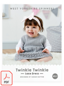 West Yorkshire Spinners Twinkle Twinkle Lace Dress in Bo Peep 4ply - Knitting Pattern