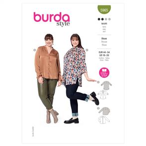 Burda Pattern 5965 Blouse with Shoulder Yoke and Stand Collar