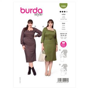 Burda Pattern 5966 Misses' Square Neck Dress