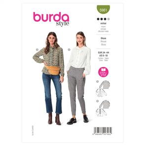 Burda Pattern 5981 Misses' Long Sleeve Blouse with Tucks on Sleeves
