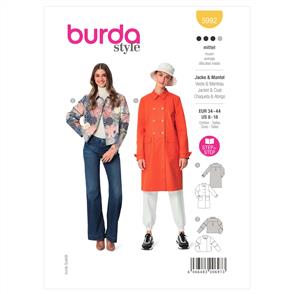Burda Pattern 5992 Misses' Double-Breasted Jacket and Coat