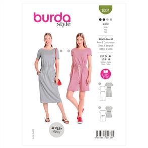 Burda Pattern 6004 Misses' Dress and Jumpsuit