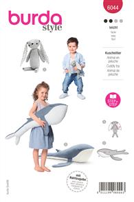 Burda Pattern 6044 Stuffed Animals - Bunny and Whale