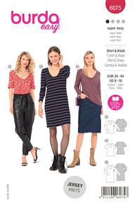 Burda Pattern 6075 Misses' Top, Dress - Slim Shape