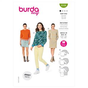 Burda Pattern 6109 Misses' Sweatshirt & Tops