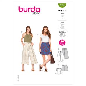 Burda Pattern 6138 Misses' Culottes & Trousers