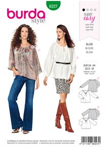 Burda Style Pattern 6227 Misses' Blouse – Carmen Blouse – 
Drawstring Neckline