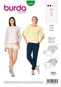 Burda Style Pattern 6246 Misses' Top – Sweatshirt – 
Round Neckline – 
Sleeves with a Twist