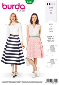 Burda Style Pattern 6342 Misses' side pleat skirt