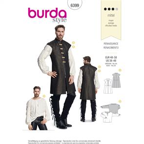 Burda Style Pattern B6399 Men's Renaissance Shirt