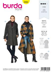 Burda Style Pattern B6462 Women’s Fur Collar Coat