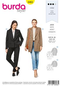 Burda Style Pattern B6463 Women's Blazer