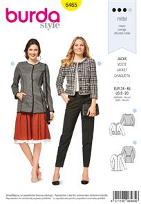 Burda Style Pattern B6465 Women’s Collarless Jacket