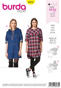 Burda Style Pattern B6475 Women’s Hooded Dress