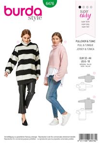 Burda Style Pattern B6476 Pullover Collared Top