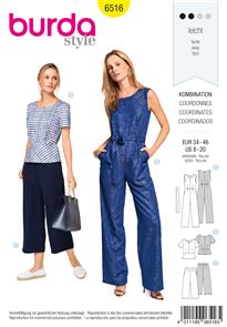 Burda Style Pattern B6516 Women’s Jumpsuit & Coordinates