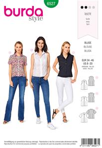 Burda Style Pattern B6527 Women's' Stand Collar Blouse
