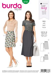 Burda Pattern 6733 Women's Wrap Skirt