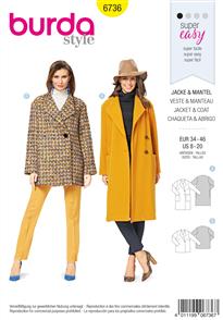 Burda Pattern 6736 Women's Jackets and Coats