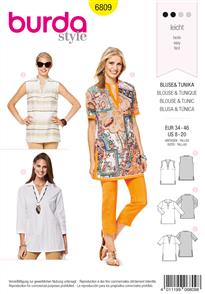 Burda Pattern 6809 Tops, Shirts, Pattern louses