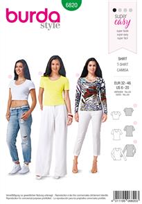 Burda Pattern 6820 Tops, Shirts, Pattern louses