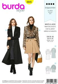 Burda Style Pattern 6845 Jacket, Coat & Vest