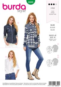 Burda Style Pattern 6849 Top, Shirt & Pattern blouse