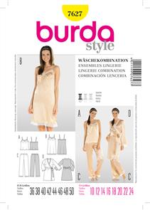 Burda Style Pattern 7627 Lingerie Combination