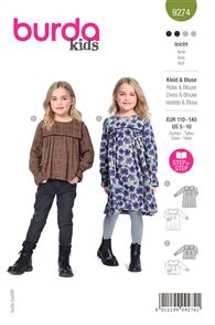 Burda Pattern 9274 Children's Dress, Blouse with Yoke