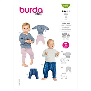 Burda Pattern 9278 Babies' Top & Trousers or Pants