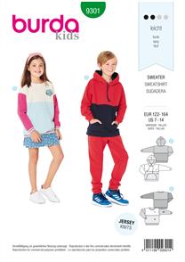 Burda Style Pattern 9301 Children's Sweater – Hoodie –  Hooded Top