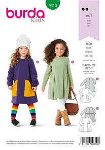 Burda Style Pattern 9310 Children's Dress, Pull-On
