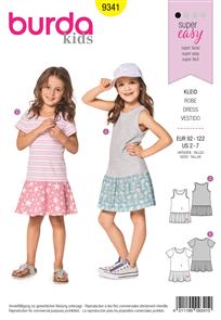 Burda Style Pattern B9341 Child's Summer Jersey Dresses