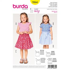 Burda Style Pattern B9364 Child shirt and Elastic Skirt