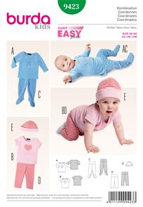 Burda Style Pattern 9423 Baby Outfits