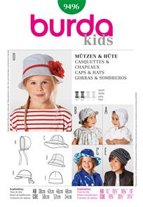 Burda Pattern 9496 Caps & Hats