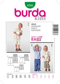 Burda 9793 Kids Pants Pattern