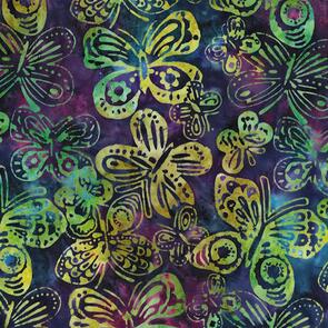 Michael Miller Tropical Batiks (Batik) Butterfly Batik - Grape