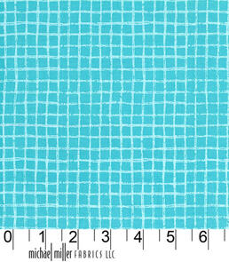 Michael Miller Tweet Me Turquoise Pretty Grid