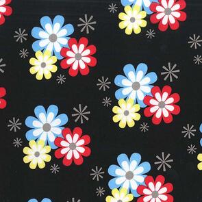 Michael Miller Summer Lovin' /Swirly Girls Design Black Flower Frolic