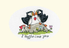 Bothy Threads Cards I Puffin Love You - Cross Stitch Kit