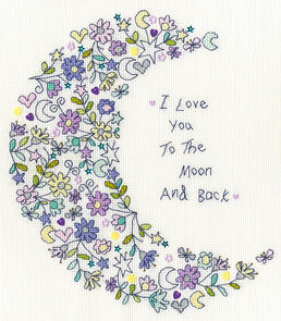 Bothy Threads Love Love You To The Moon - Cross Stitch Kit
