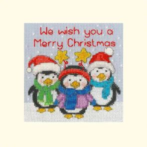 Bothy Threads Cross Stitch Kit - Christmas Card - Penguin Pals
