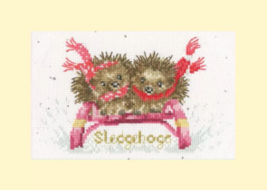 Bothy Threads Wrendale Designs - Sledgehogs Christmas Card