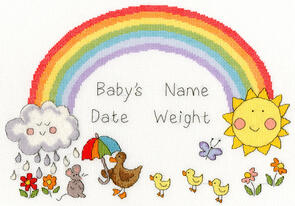 Bothy Threads Cross Stitch Kit - Rainbow Baby - Birth Record