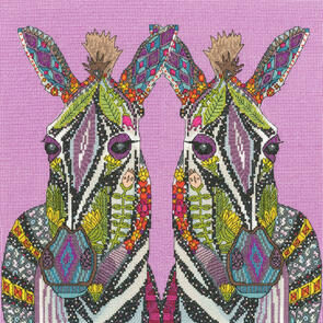 Bothy Threads Cross Stitch Kit - Jewelled Zebras