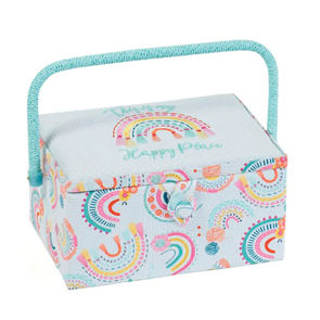 Hobby Gift Medium Sewing Basket - Embroidered Rainbow