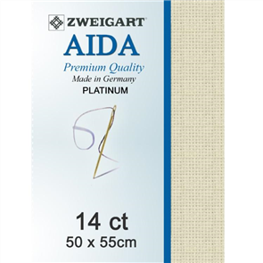 Aida cloth 18 Count in PLATINUM